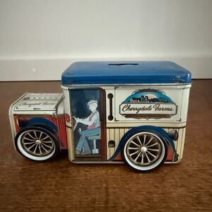 Vintage Cherrydale Farms Tin Truck Bank